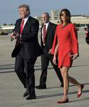 President Donald Trump and First Lady Melania Trump return to the White House following a weekend trip to Mar-a-Lago. Photo / AP