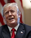 President Donald Trump announced the delivery of US-made F-52 fighter planes to Norway - a fictional jet only available in a video game. Photo / AP