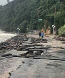 Damage to the Thames Coast Road at Te Puru. Photo / Supplied
