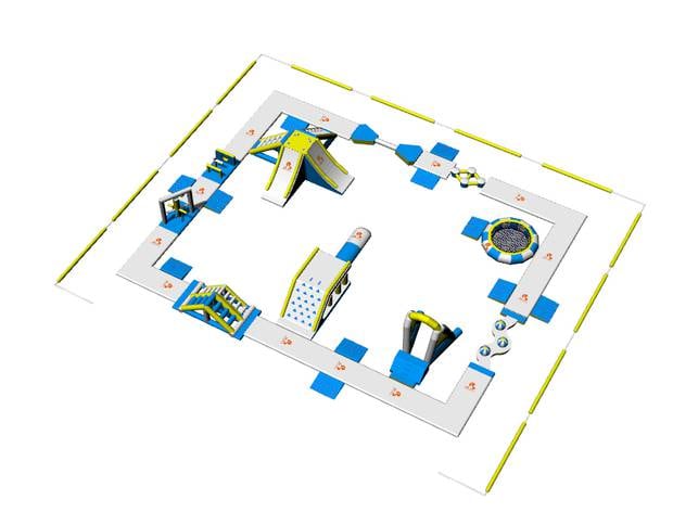 A 3D image of the proposed inflatable waterpark. Image/ Supplied.