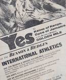 An advertisement for the Mt Smart event at which Dick Quax ran a sub-four minute mile and beat the reigning 1500 metre Olympic champion Kip Keino of Kenya. From Quax's scrapbook. Photo / Mike Scott