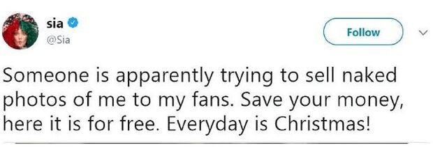 Sia's response on Twitter.