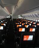 The interior of the new Qantas Boeing 787-9 Dreamliner aircraft. Picture / Grant Bradley.