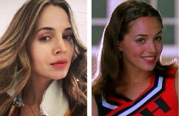 Dushku in 2017 (left) and in Bring it On, 2000 (right). Photo / Instagram