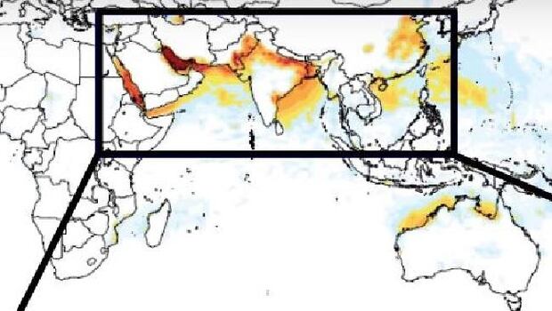 Northern Australia is already in a stifling heat zone stretching across Asia. Photo / MIT