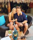 Beauden Barrett is engaged to long-time partner Hannah Laity. Photo / Twitter.