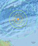 The quake struck 44km east of Great Swan Island, Honduras. Photo / via USGS