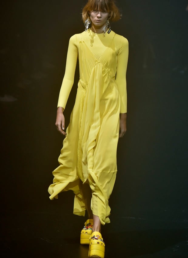 Balenciaga's modified Crocs hit the runway. Photo / Getty Images