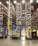 A workers in Amazon's Illinois fulfillment warehouse in the US. Photo / AP