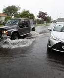 Flooding on Totara St. Photo/Ben Fraser