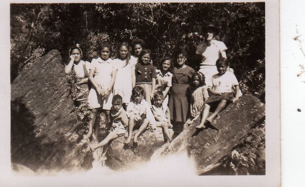 The last children in the Maungapohatu community in the 1950s. Photo/Supplied