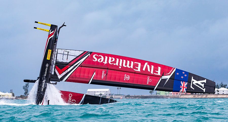 Emirates Team New Zealand Capsize.