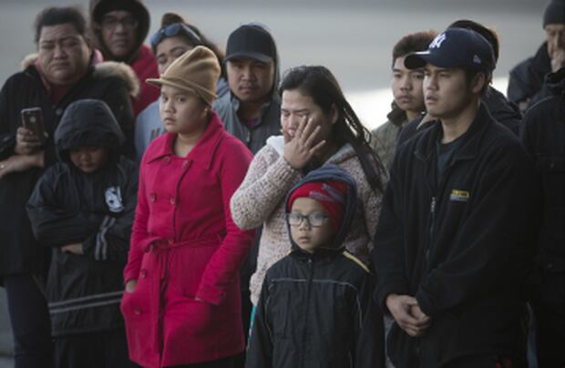 Tears flowed at the dawn ceremony.