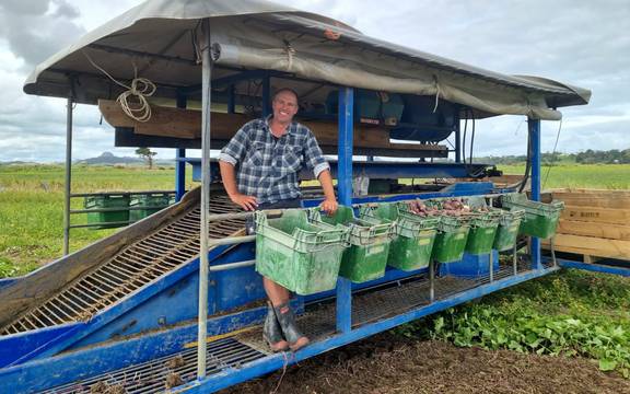 Andre de Bruin says this year's harvest is a salvage job. Photo / RNZ / Sam Olley