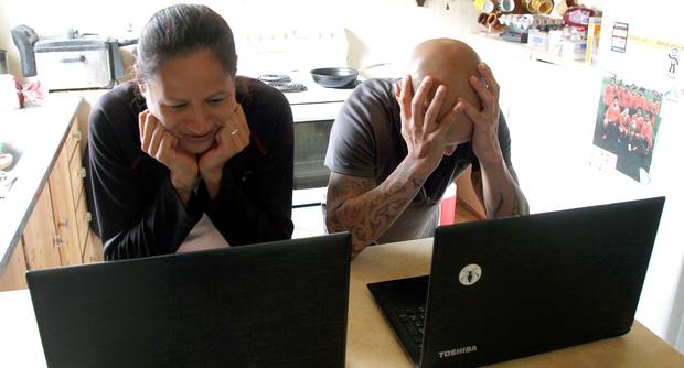 Studying extramurally wasn't always easy, the couple found that they had differing views on things, but together they graduated from the University of Waikato in December. Photo / Stuart Munro