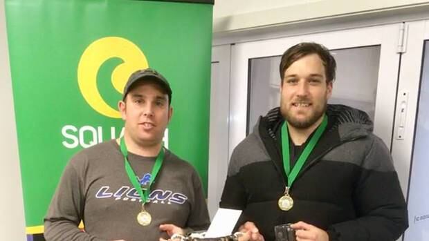 CD Squash men's doubles champions Matt Ratcliffe (left) and Stephen Bennett.