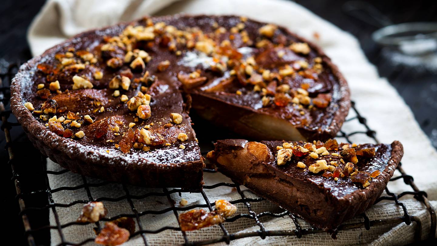 Walnut, chocolate and pear tart - NZ Herald