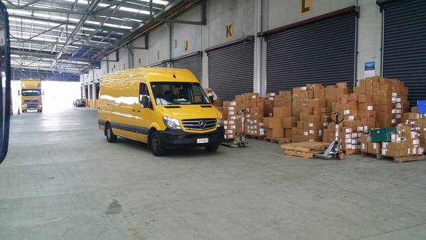 Courier services and retailers are both struggling to get on top of the mountain of packages from lockdown and level 3. Photo / Supplied