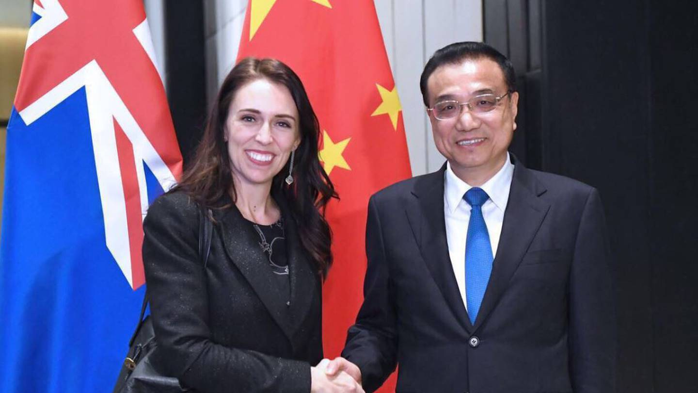 Jacinda Ardern meets China's Premier Li Keqiang in November.