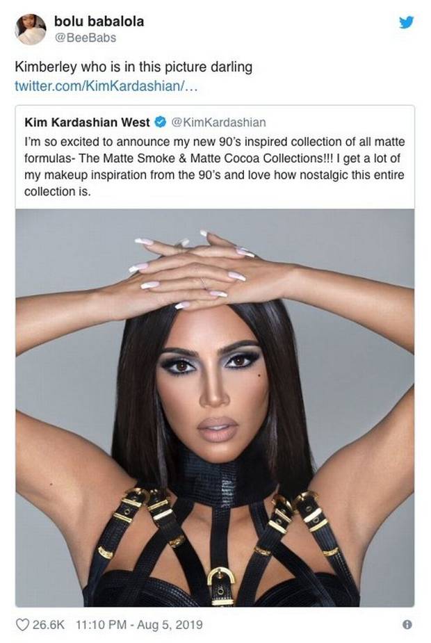 Kim Kardashian was called out for the selfie looking nothing like her. Photo / Instagram