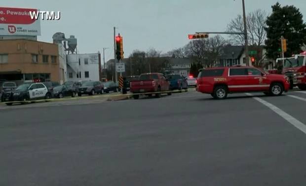 Police at the scene. Photo / via Twitter