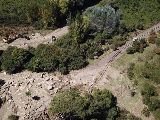 Parts of the rail line appear to have been shunted out of alignment. Photo/Supplied. 