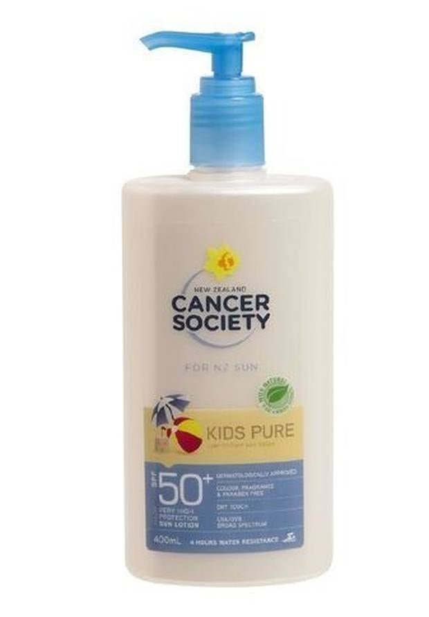 The Cancer Society says it is in a dispute with Consumer NZ over testing of SPF 50+ Kids Pure sunscreen.
