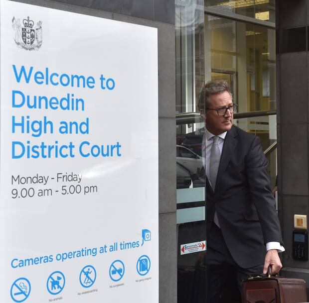 Jonathan Eaton QC leaves the Dunedin High Court on Wednesday evening after his client Venod Skantha was found guilty of the murder of Amber Rose Rush. Photo / Gregor Richardson