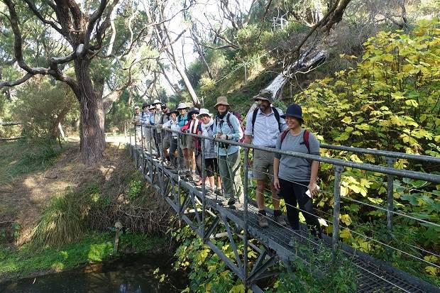 Marcus Lush and some Australians enjoy the scenery of the Margaret River. Photo / Supplied