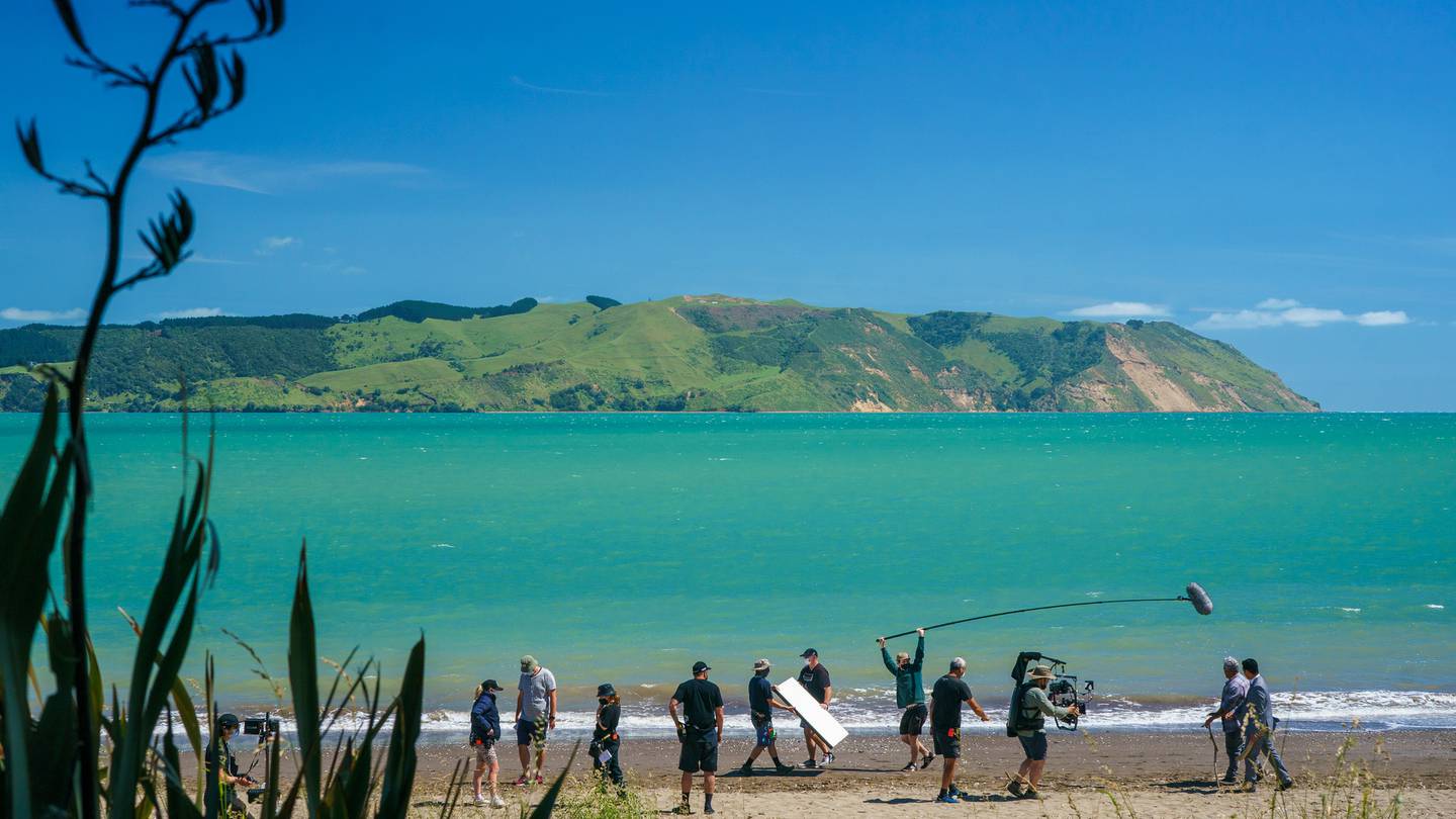 The South Pacific Pictures film crew (at a separate location) are heading to Ahipara to start shooting a new TV series based on the 2016 major P bust at 90 Mile Beach. Photo/Supplied'