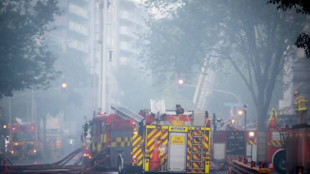 Thick smoke lingered in the city centre for several days. Photo / Michael Craig 