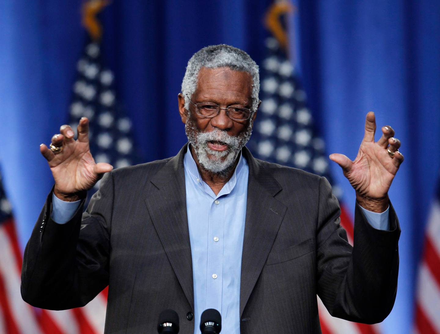 Mr Russell addresses an audience during a campaign fundraising event, Boston, 2011. Photo / AP