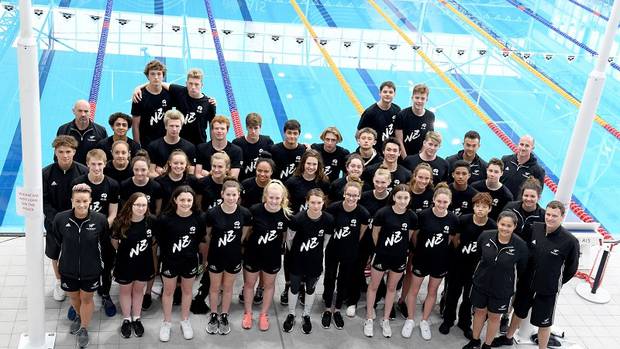The New Zealand swim team, which includes Rotorua's Josh Balmer, who competed at the Australian State Team competition. Photo / Delly Carr