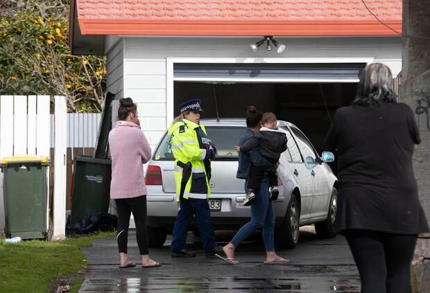 Police at the scene where the shooting occurred. Photo / Brett Phibbs 