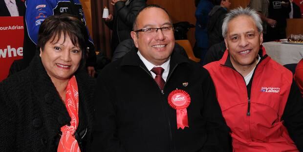 Soraya Peke-Mason supporting Te Tai Hauauru MP Adrian Rurawhe in 2014. 
