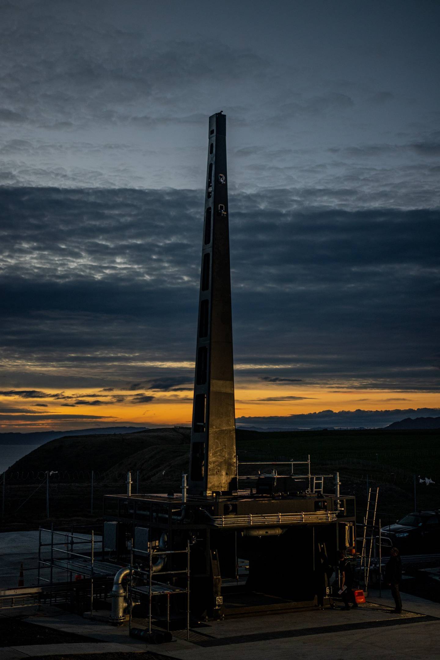 About 40 tonnes of steel have been used in the development of the launch mount structure. Photo / Rocket Lab