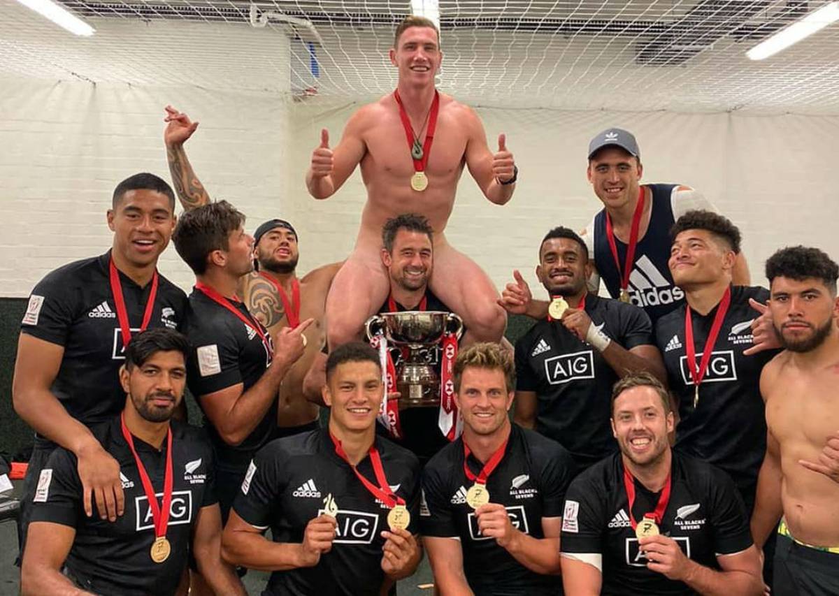 Rugby sevens New Zealand's bizarre nude celebration ritual strikes