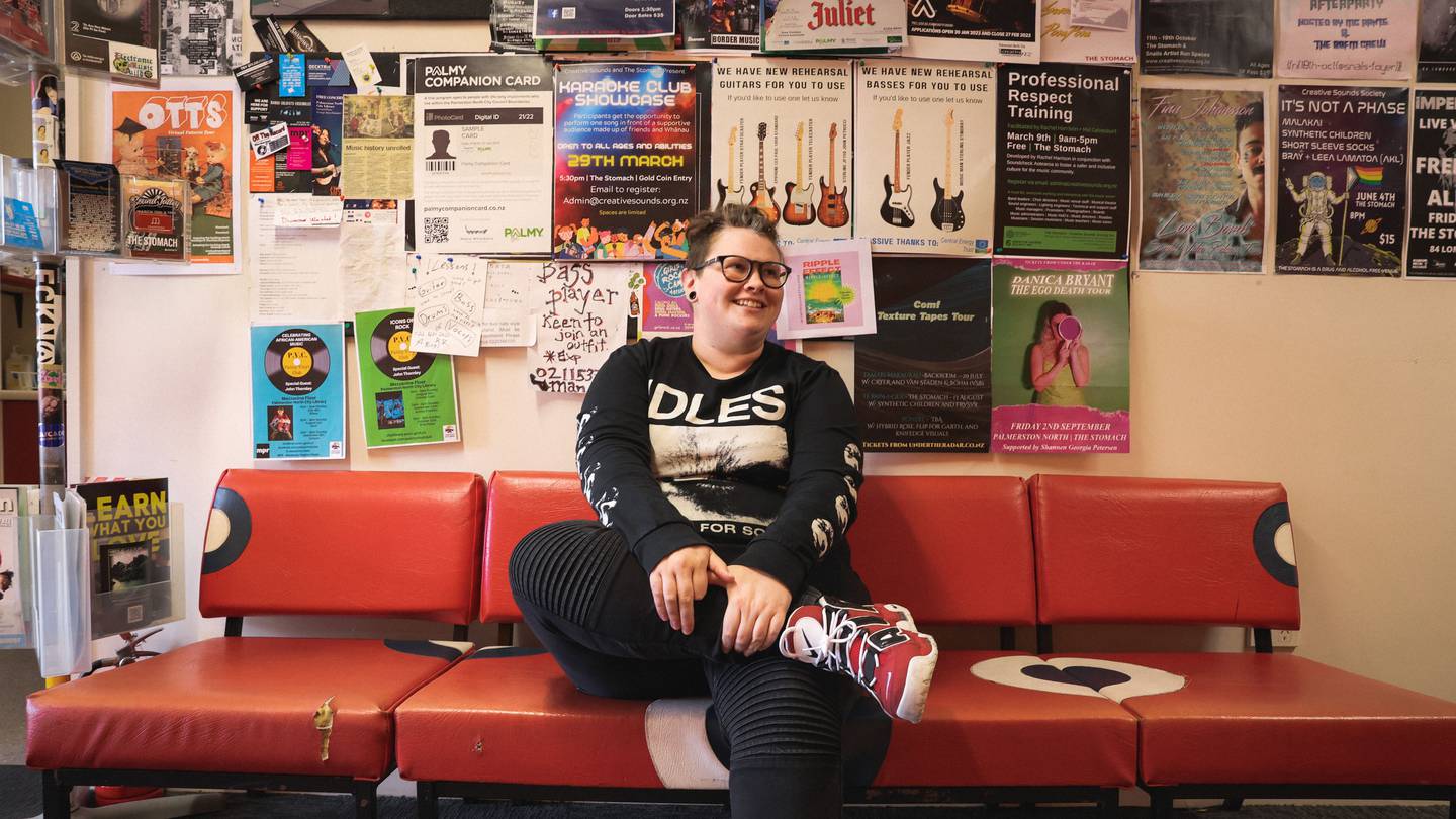 The Stomach community outreach coordinator Abi Symes helps users find a way to express themselves through music, meet other musicians and find their place within the music community. Photo / Sonya Holm
