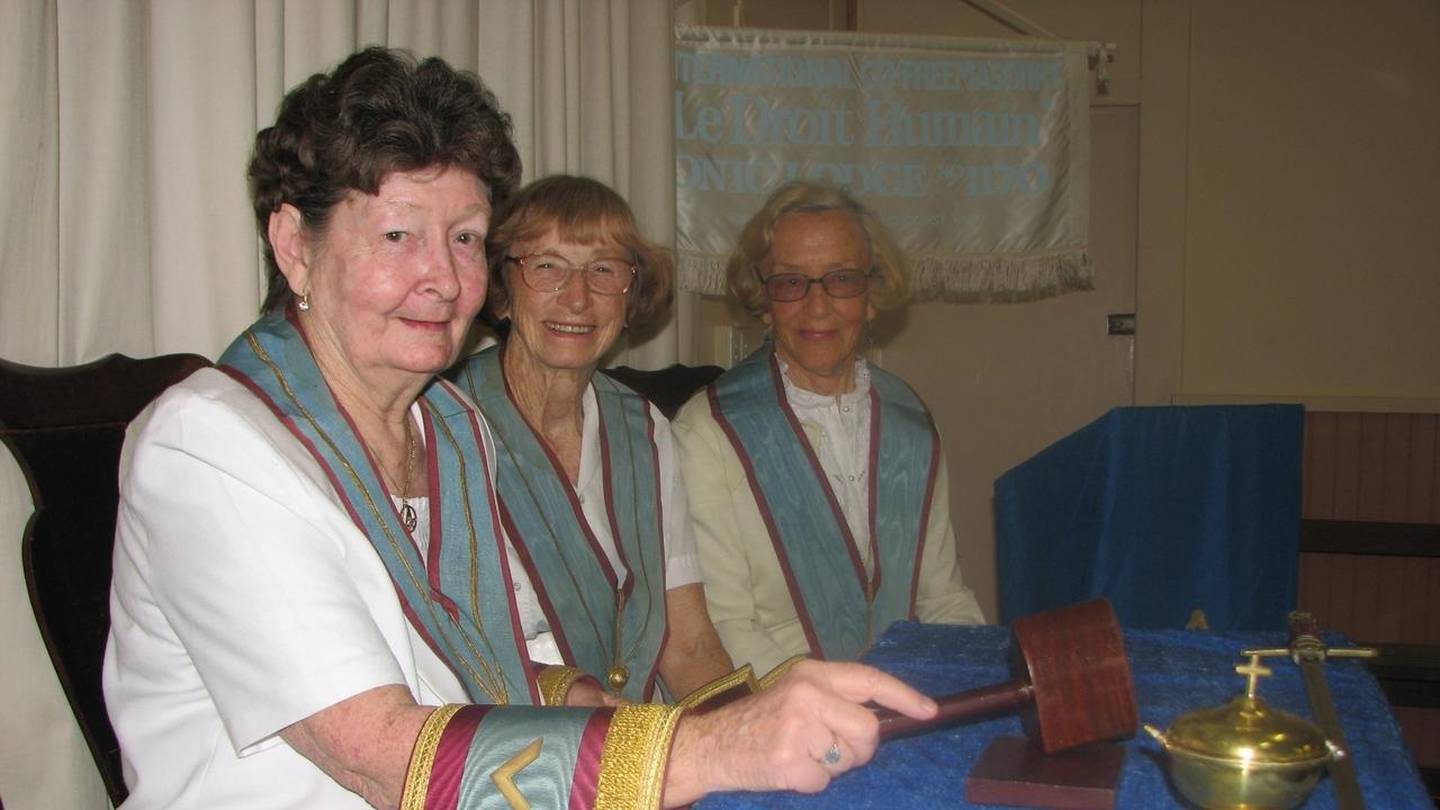 Members of the Southport Co-Freemasonry lodge (from left), Right Worshipful Master Connie Hipperson, Immediate Past Master Felicity Loveday and Orator Christina van Meulem 