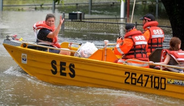 Residents being evacuated as Townsville continues to flood from heavy monsoonal rain. Photo / News Corp Australia