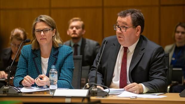 Treasury Secretary Dr Caralee McLiesh and Finance Minister Grant Robertson during their appearance at the finance and expenditure committee at Parliament, Photo / Mark Mitchell