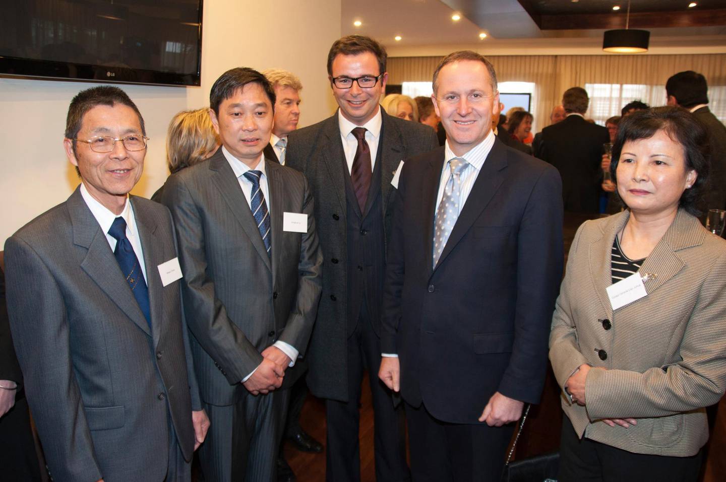 Prime Minister John Key at the opening of the Boulevard Hotel with (from left) Wilson Chow, Donghua Liu, Councillor Cameron Brewer and Chinese Consul-General Liao Juhua.