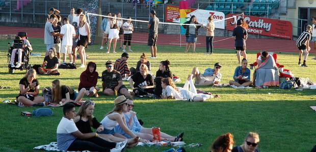 Not everyone was keen to dance. Some just wanted to chill out on the grass or participate in some of the various activities going on, such as volleyball. Photo / Stuart Munro