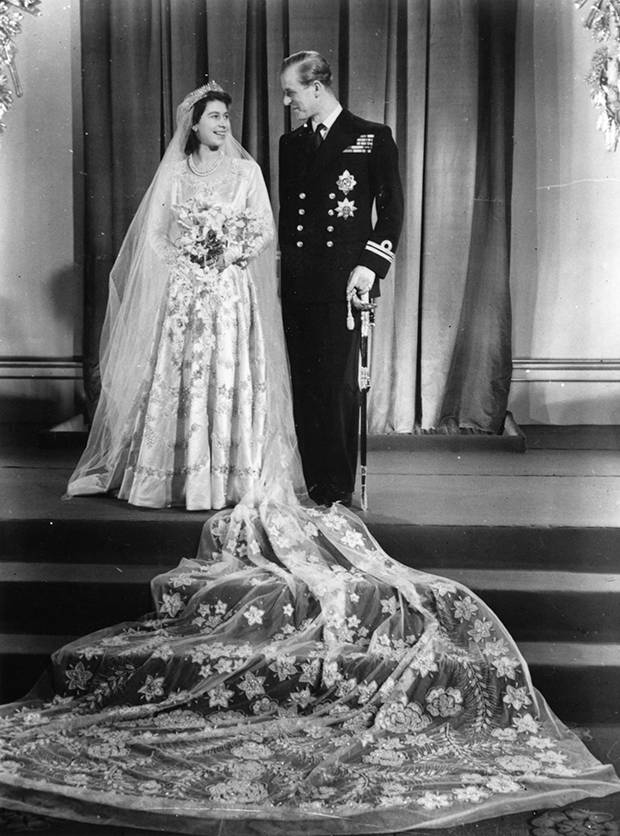 Queen Elizabeth II was allowed 200 extra clothing ration coupons from the government for her wedding dress when she married Prince Philip in 1946. Photo / Getty Images