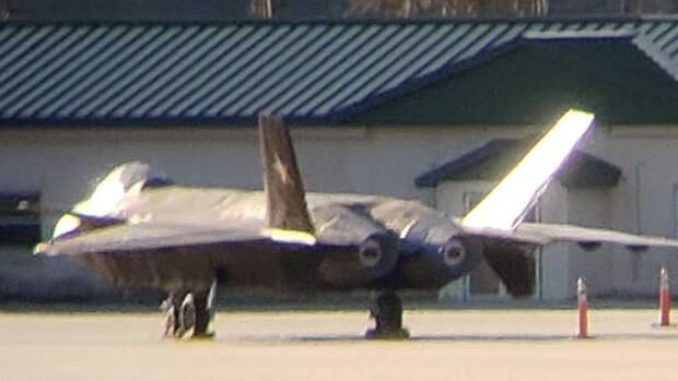 The replica jet fighter at an airport in Georgia. Photo / via Twitter