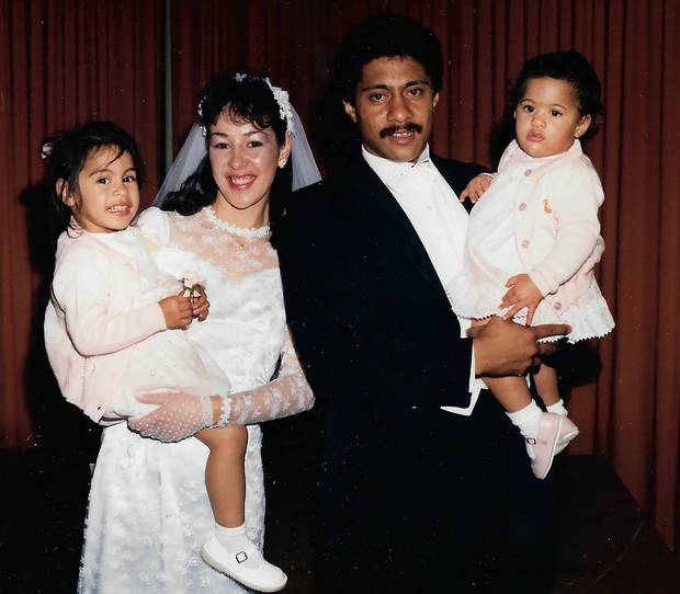 Monique Fiso, at right, as a child with her parents Serena and Siuai Fiso and her sister, Estelle. Photo / Supplied