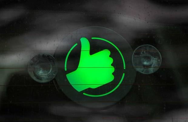 BP's green thumbs up symbol could be a universal way to thank other drivers. Photo / Supplied