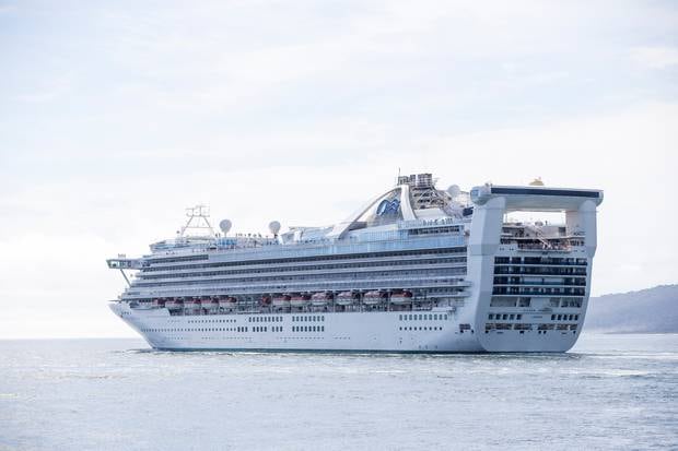 The cruise liner the Golden Princess was being held in Akaroa Harbour with a probable case of Covid-19 - but the passenger has now tested negative. Photo / File