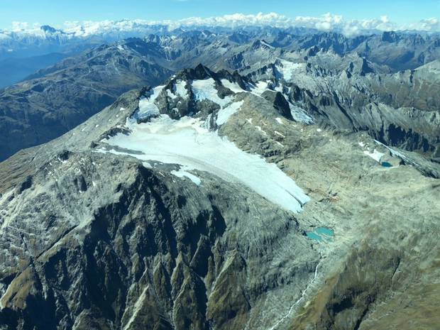 The Brewster glacier, located on the Main Divide near the South Island's Haast Pass, as seen last month. Photo / Drew Lorrey