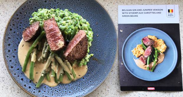 The Woop Belgian Gin and Juniper Venison. I added peas and potato mash as I was unable to use the carrot mash provided. 
